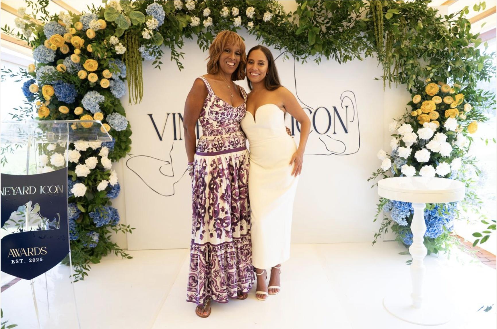 Gayle King with Erin Goldson on stage